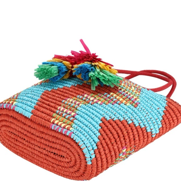 Red and Blue Totes with Vibrant Tassels - Picture 6 of 6